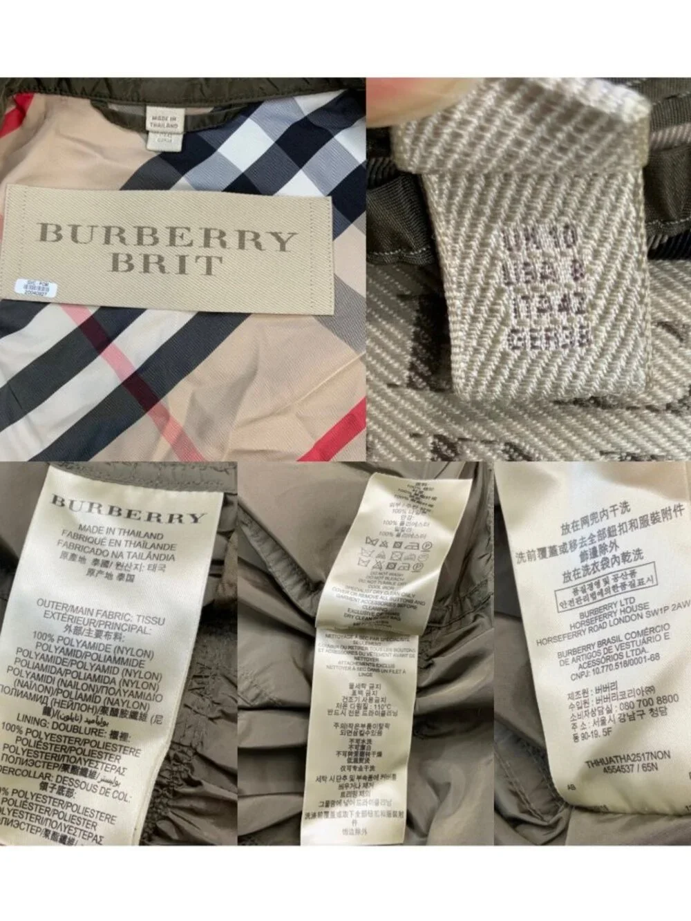Burberry Brit Double Breasted Trench Coat Jacket US 8 Green - Picture 10 of 16